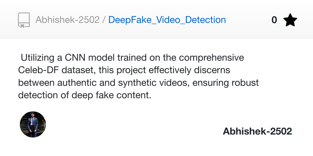 DeepFake Video Detection